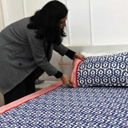 Homi Cotton Bedsheets King Size with Two Matching Pillow Cover