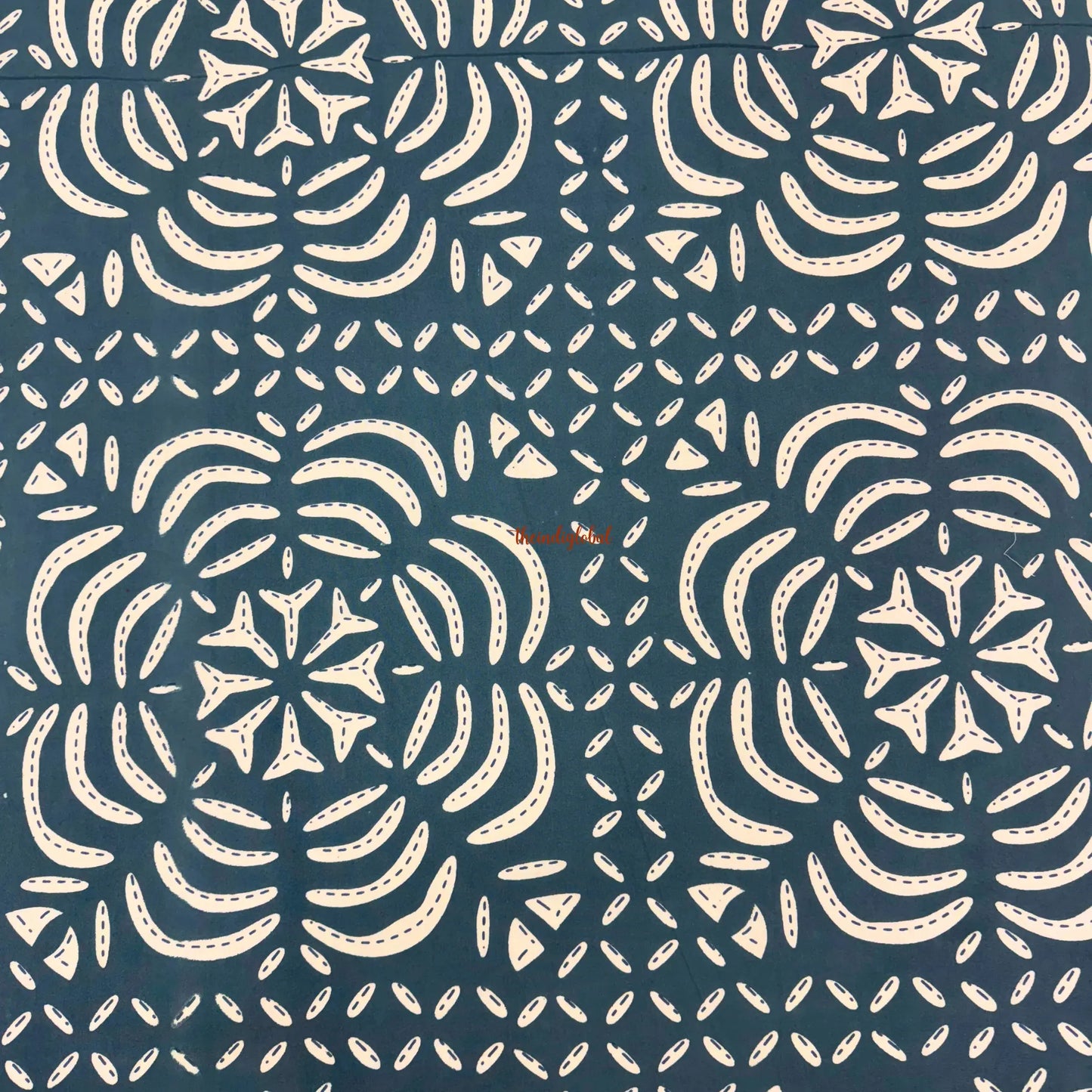 Homi Cotton Bedsheet with Pillow Covers Batik Print Blue Grey