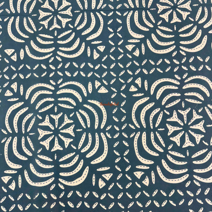 Homi Cotton Bedsheet with Pillow Covers Batik Print Blue Grey