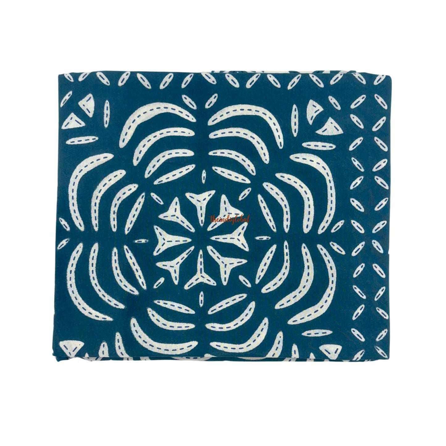 Homi Cotton Bedsheet with Pillow Covers Batik Print Blue Grey