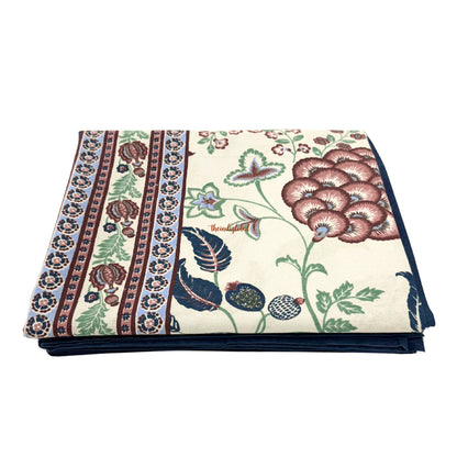 Homi Cotton Bedsheet with Pillow Covers Blue Brown