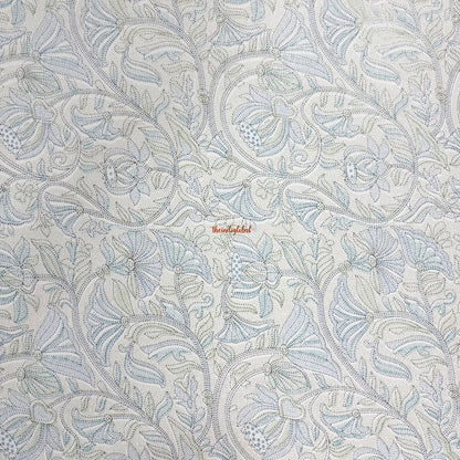 Homi Cotton Bedsheet with Pillow Covers Kantha Print Pastel Blue