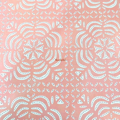 Homi Cotton Bedsheet with Pillow Covers Batik Print Peach