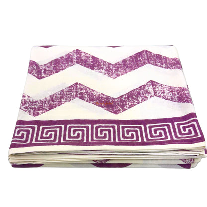 Homi Cotton Bedsheet with Pillow Covers Purple Stripes