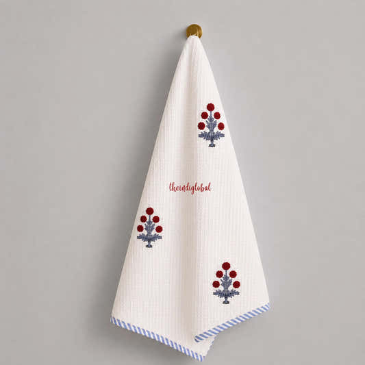 Irish Beauty Handblock Waffle Cotton Body Towel 1