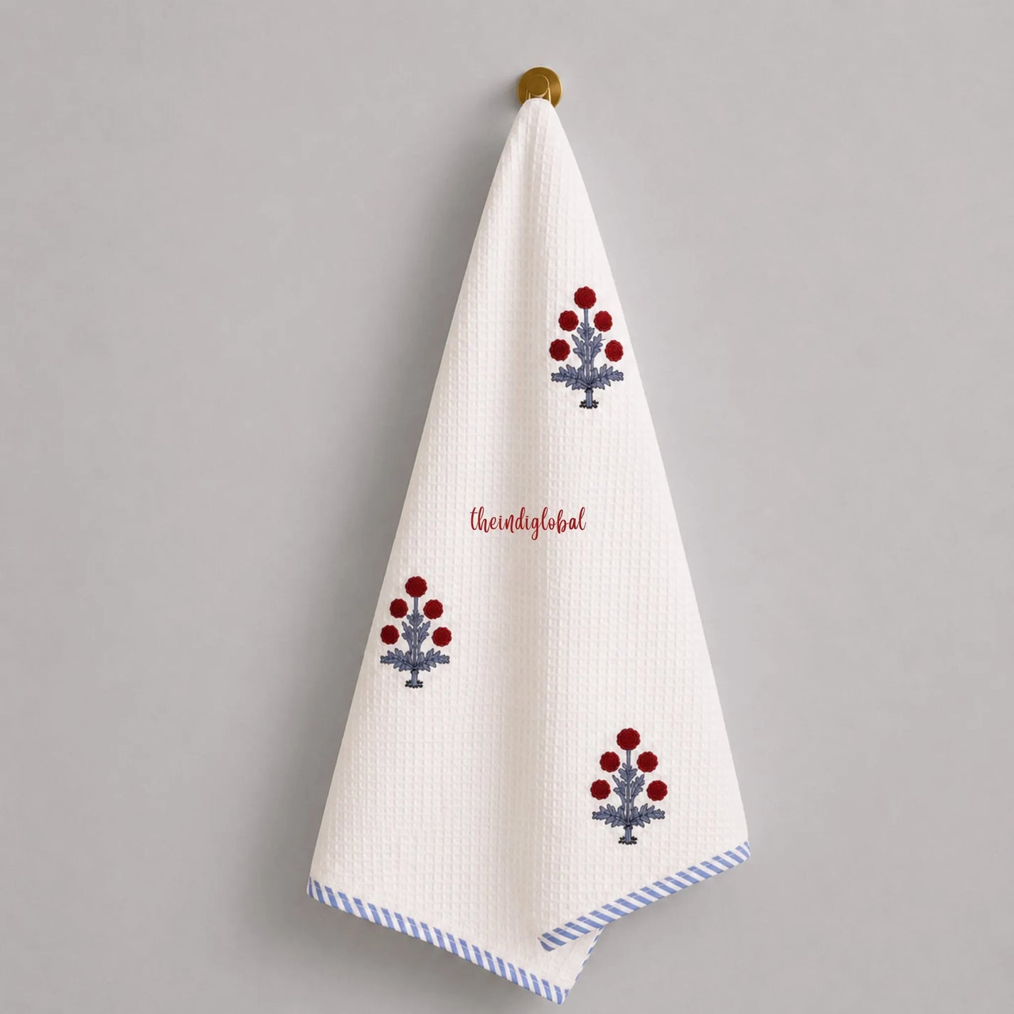 Irish Beauty Handblock Waffle Cotton Body Towel 1