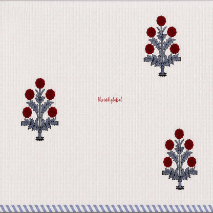 Irish Beauty Handblock Waffle Cotton Body Towel 2