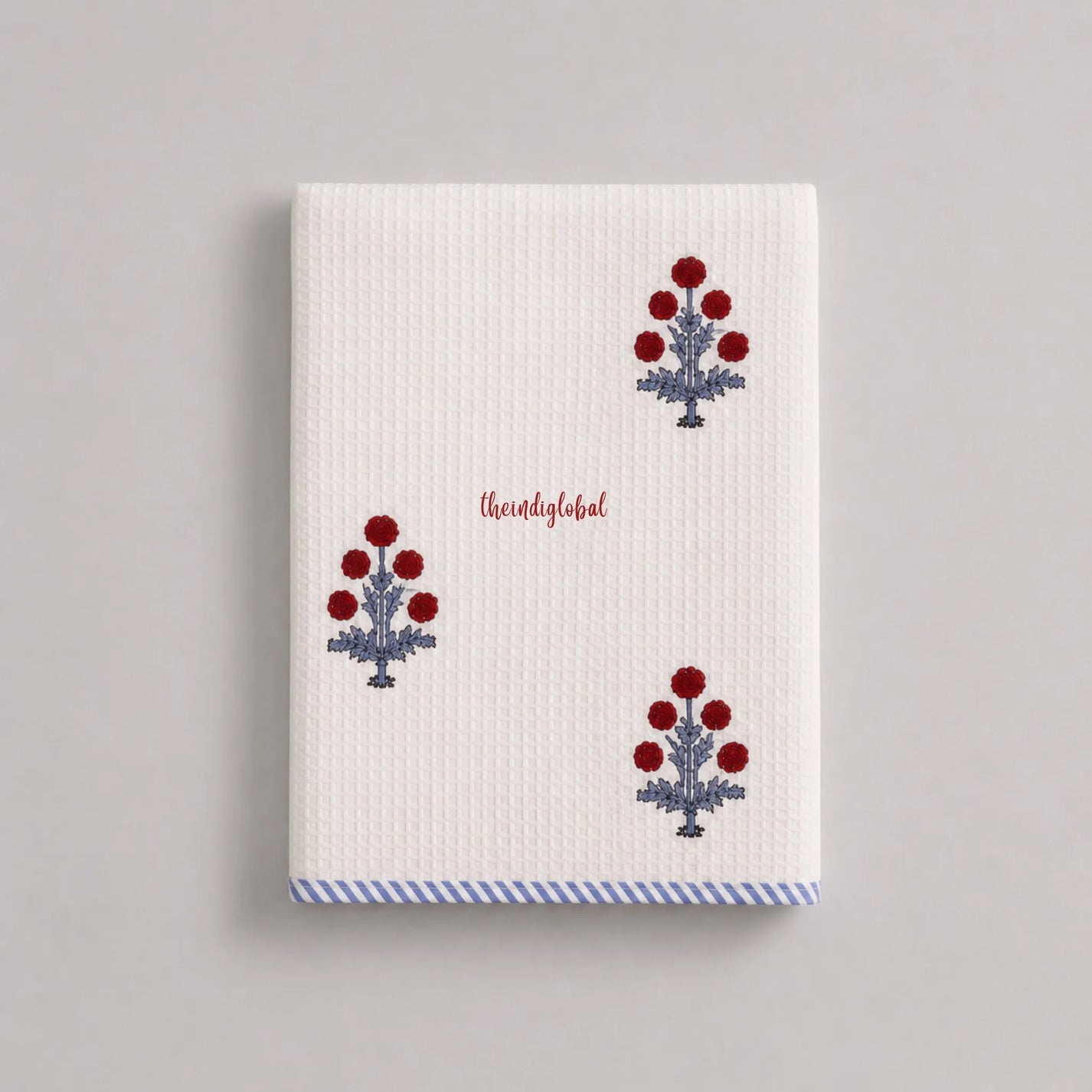 Irish Beauty Handblock Waffle Cotton Body Towel 3
