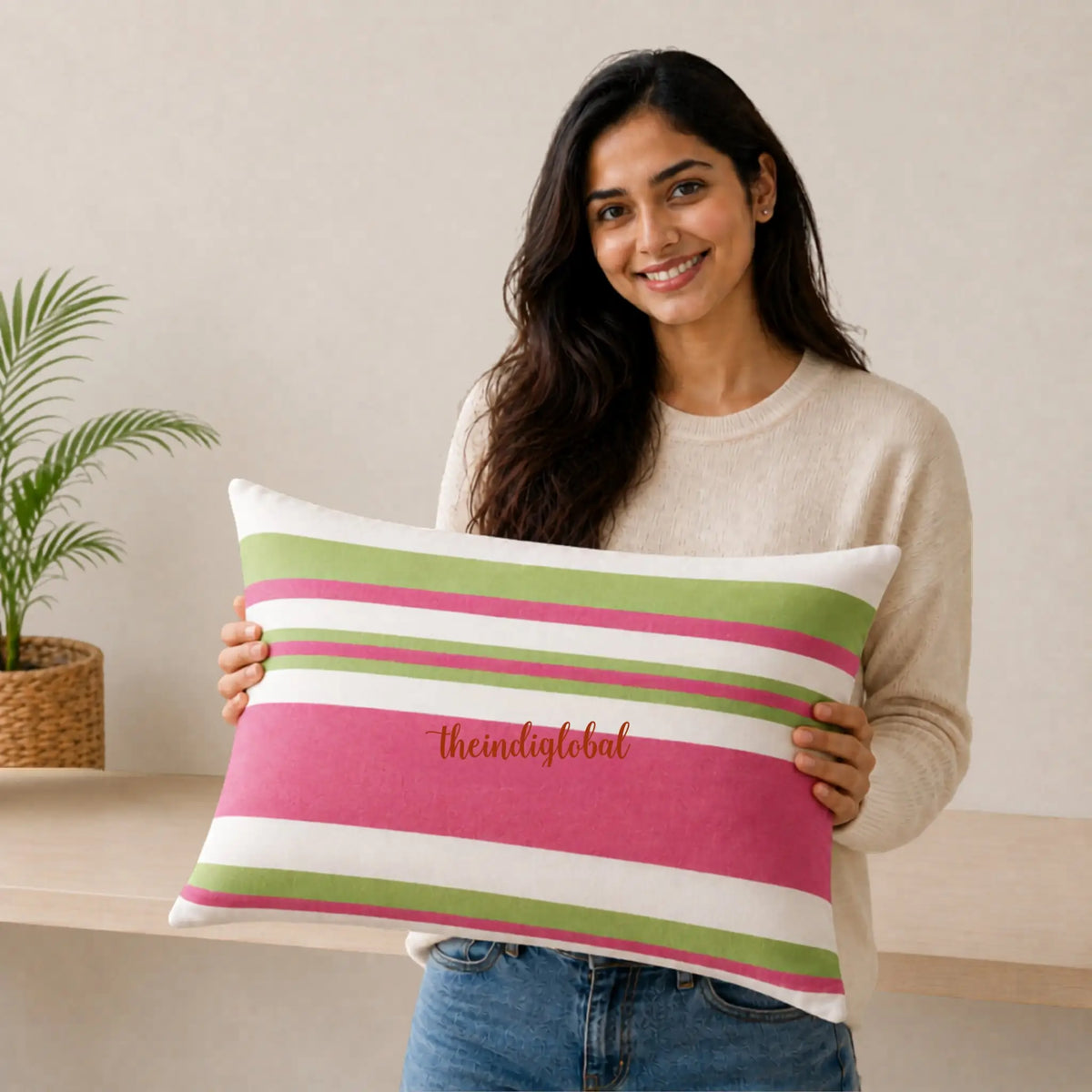 LIGHT PINK PILLOW COVER 
