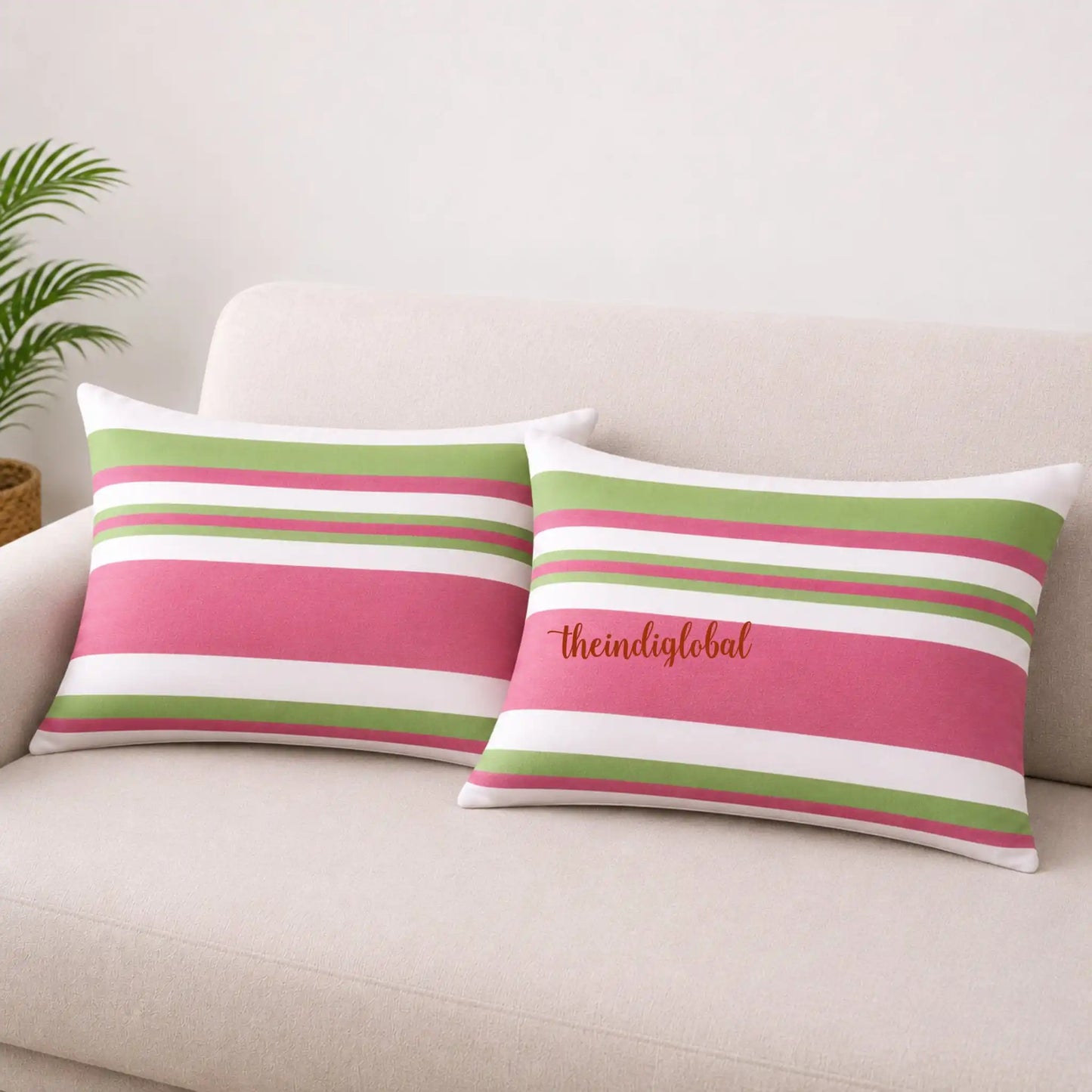 Light Pink Handloom Cotton Pillow Covers