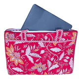 Handblock Quilted Cotton Laptop Sleeve 14 Inch Red