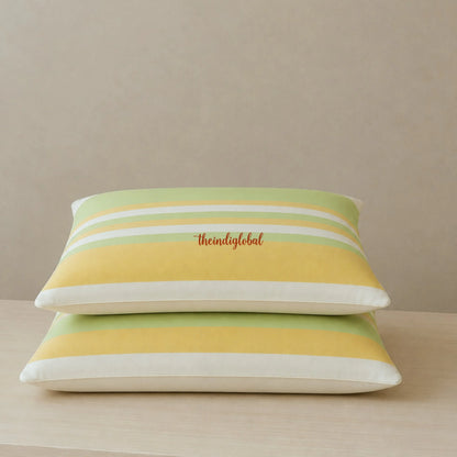 Lemon Handloom Cotton Pillow Covers