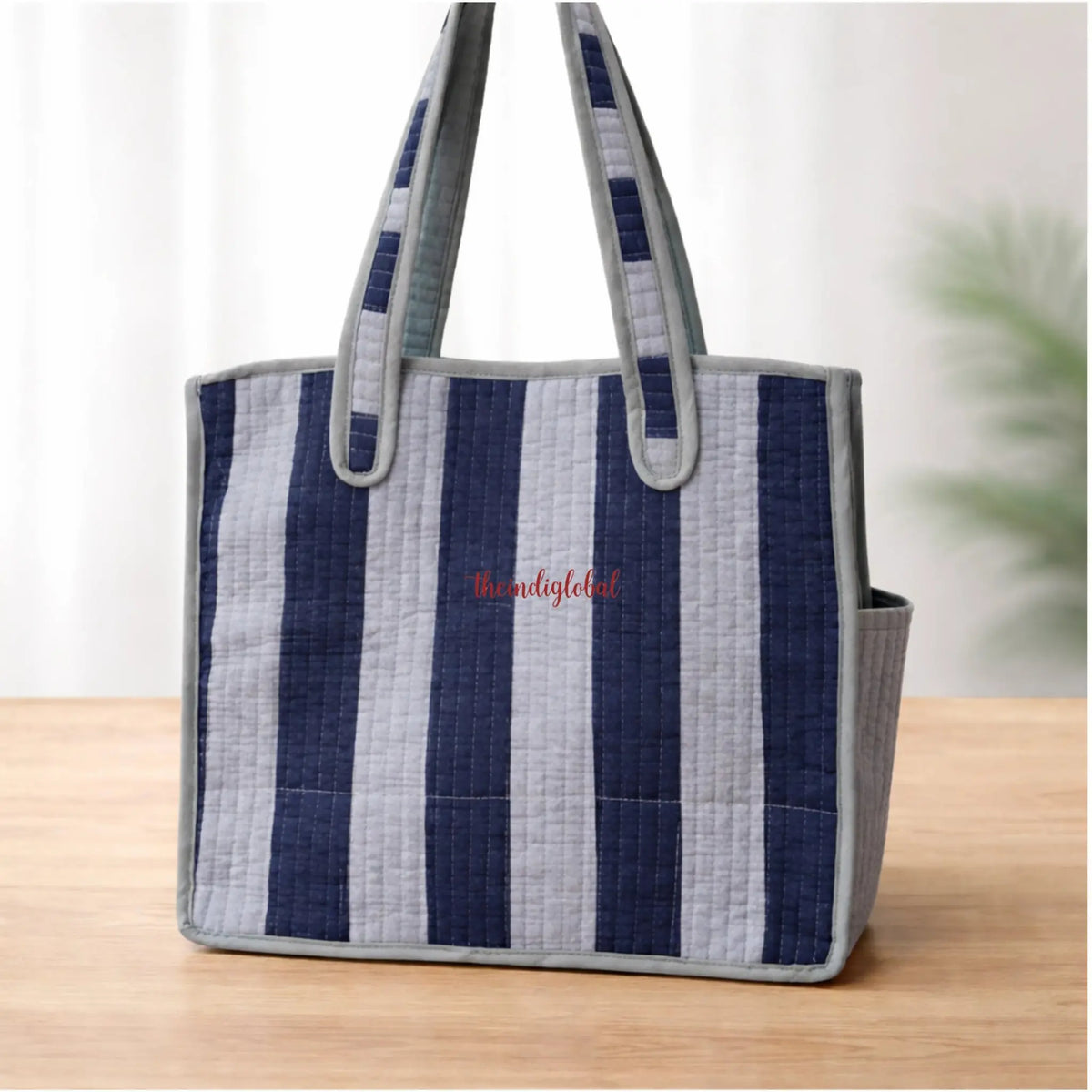 Mini-Tote-Bag-with-Zip-Bottle-Holder-Blue-Stripe-1