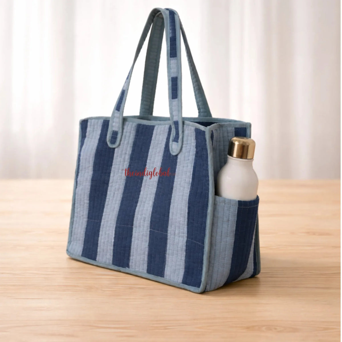 Mini-Tote-Bag-with-Zip-Bottle-Holder-Blue-Stripe-3