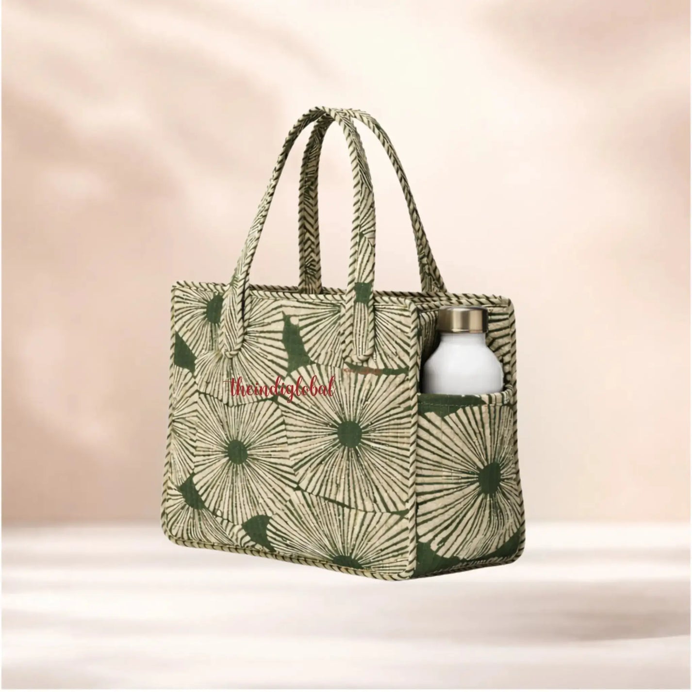 Mini-Tote-Bag-with-Zip-Bottle-Holder-Green-3