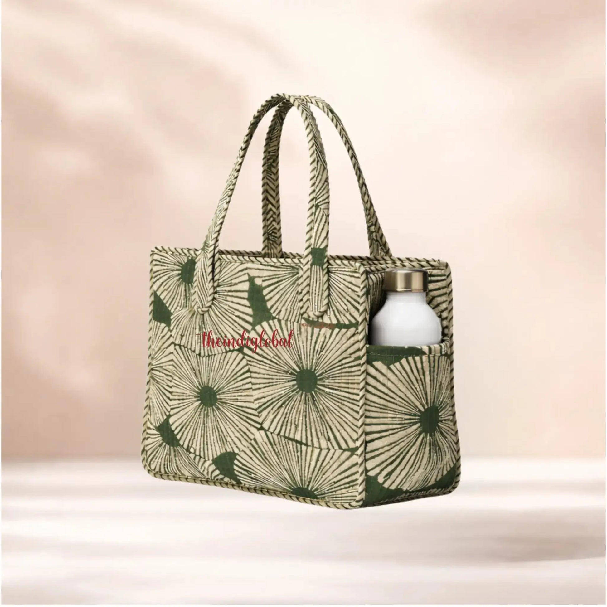Mini-Tote-Bag-with-Zip-Bottle-Holder-Green-3