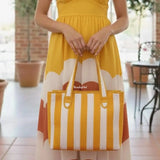 Mini Tote Bag with Zip & Bottle Holder Marigold Stripe