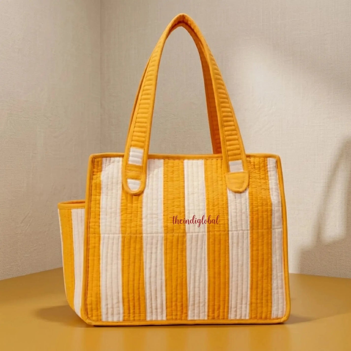 Mini-Tote-Bag-with-Zip-Bottle-Holder-Marigold-Stripe-2