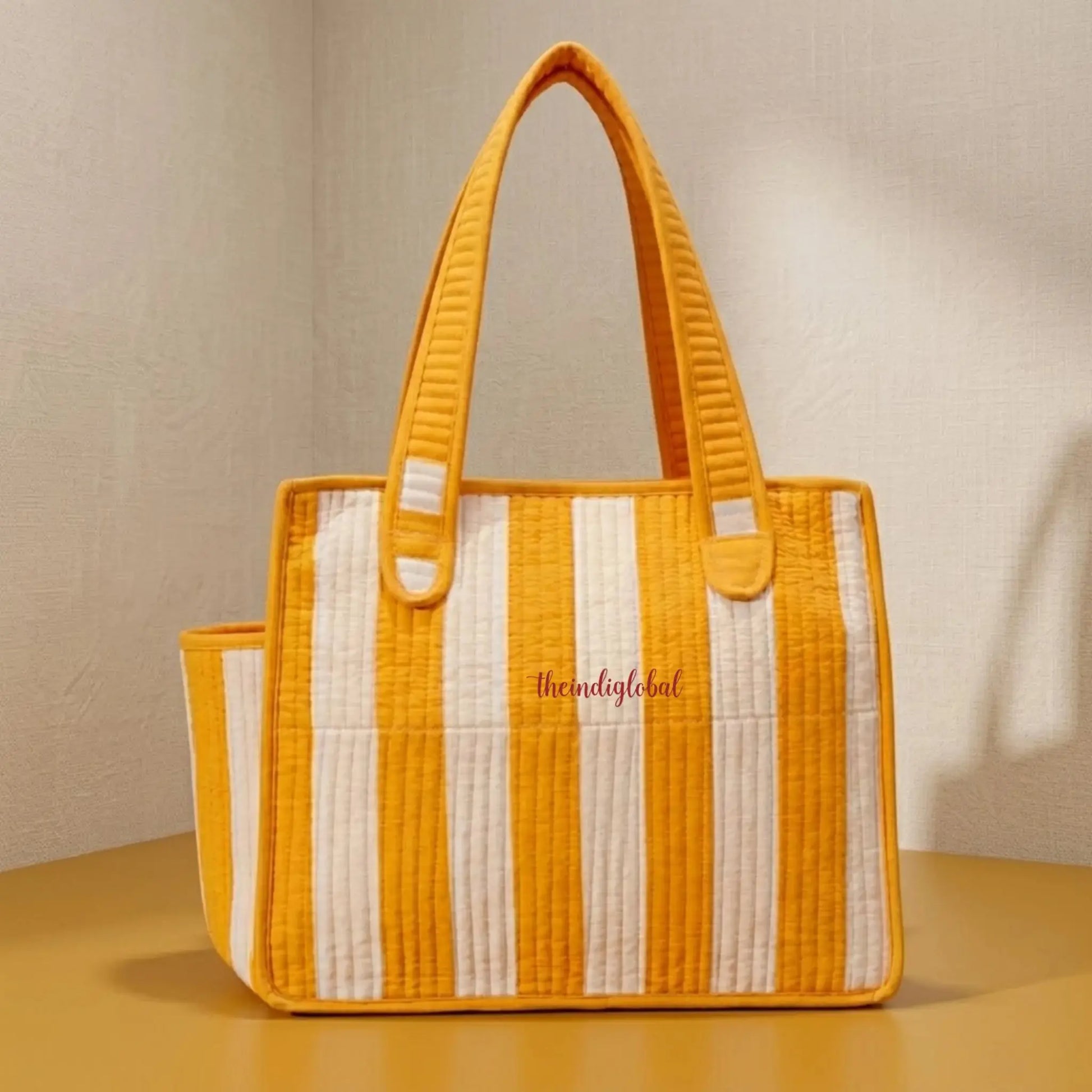 Mini-Tote-Bag-with-Zip-Bottle-Holder-Marigold-Stripe-2