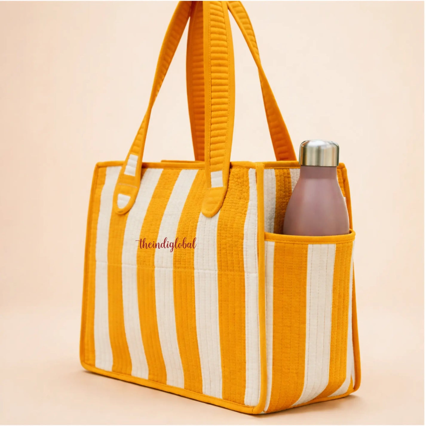 Mini-Tote-Bag-with-Zip-Bottle-Holder-Marigold-Stripe-3