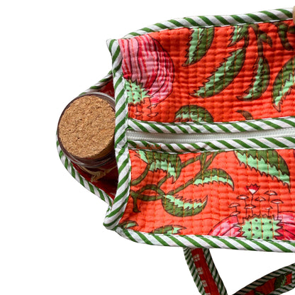 Mini Tote Bag with Zip Red
