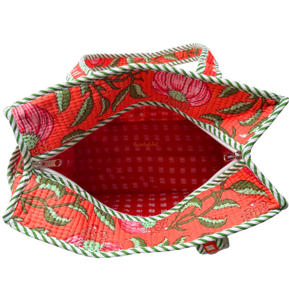 Mini Tote Bag with Zip Red