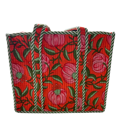 Mini Tote Bag with Zip Red