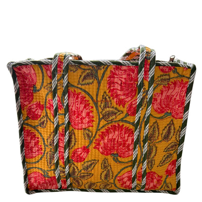 Mini Tote Bag with Zip Yellow