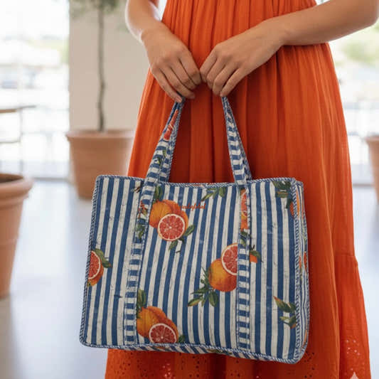 Mini Tote Bag with Zip & Bottle Holder Blue Breeze