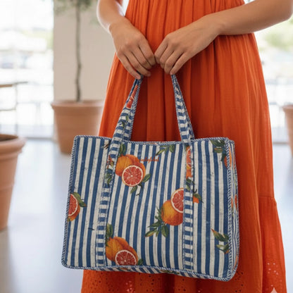 Mini Tote Bag with Zip & Bottle Holder Blue Breeze