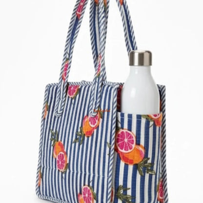 Mini Tote Bag with Zip & Bottle Holder Blue Breeze