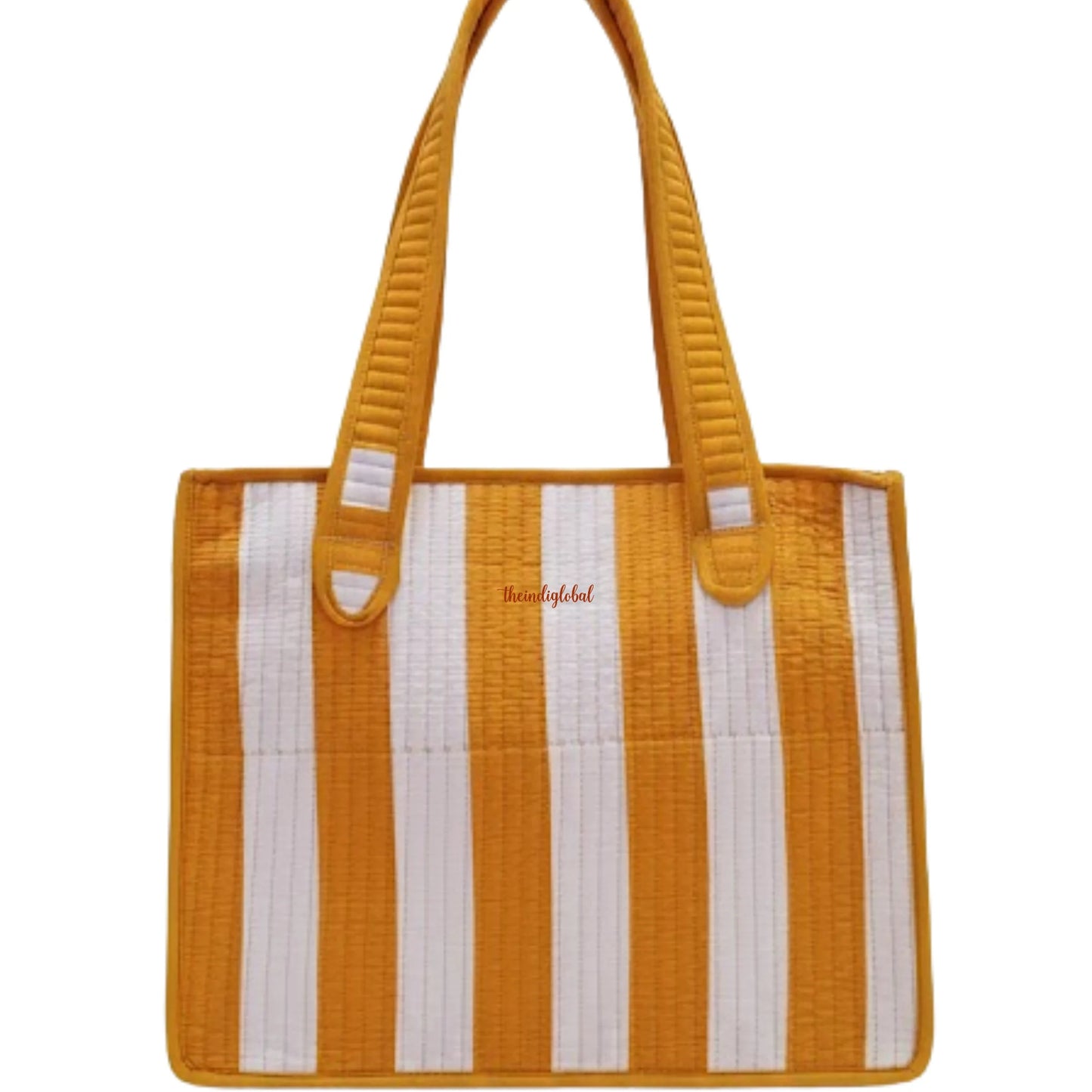 Mini Tote Bag with Zip & Bottle Holder Marigold Stripe