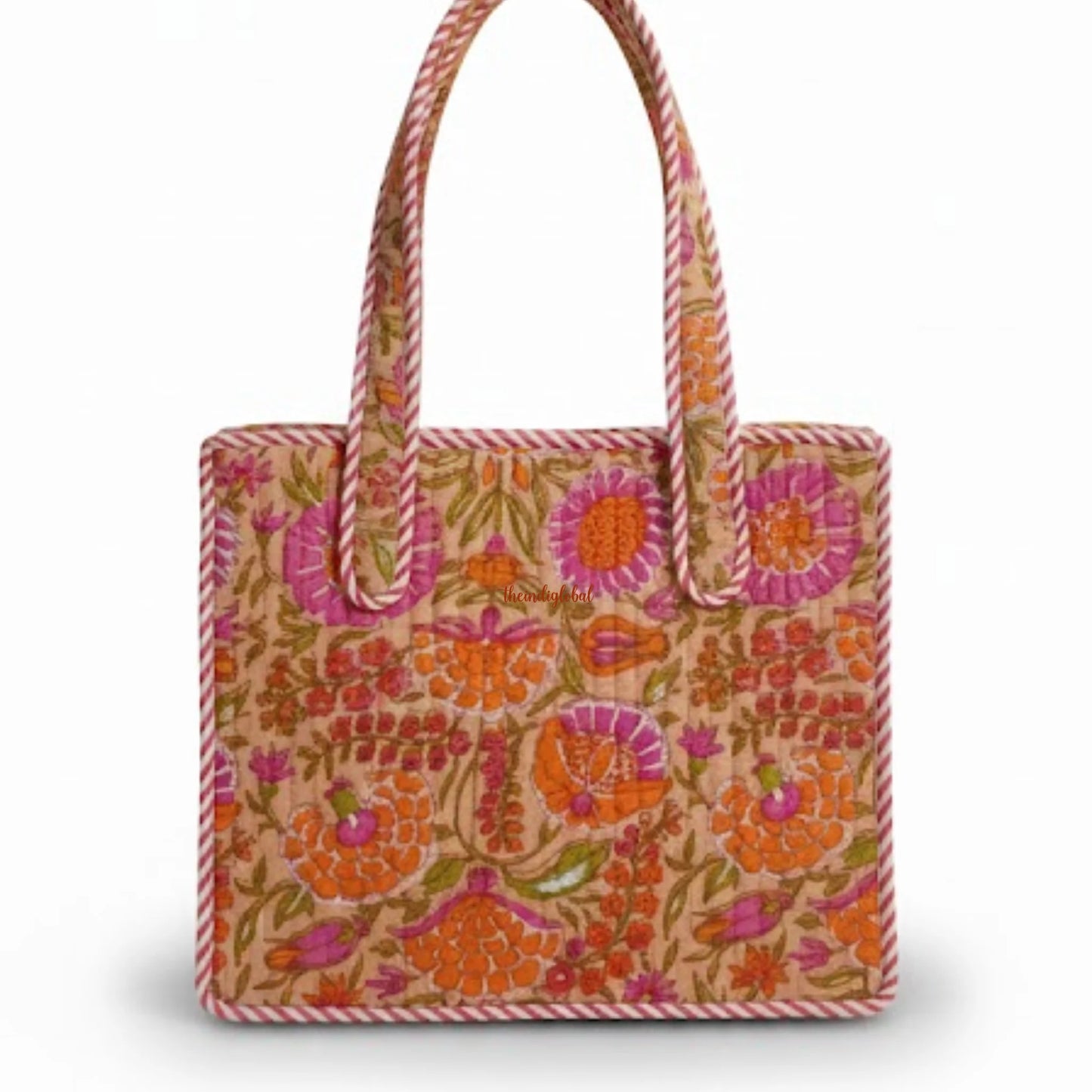 Mini Tote Bag with Zip & Bottle Holder Rosette