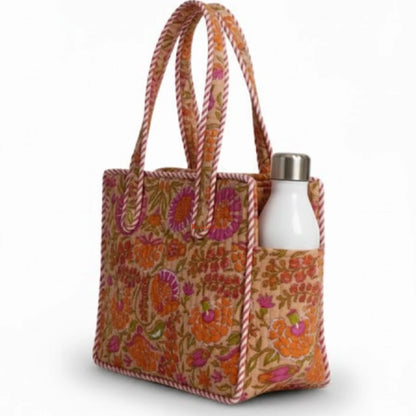 Mini Tote Bag with Zip & Bottle Holder Rosette