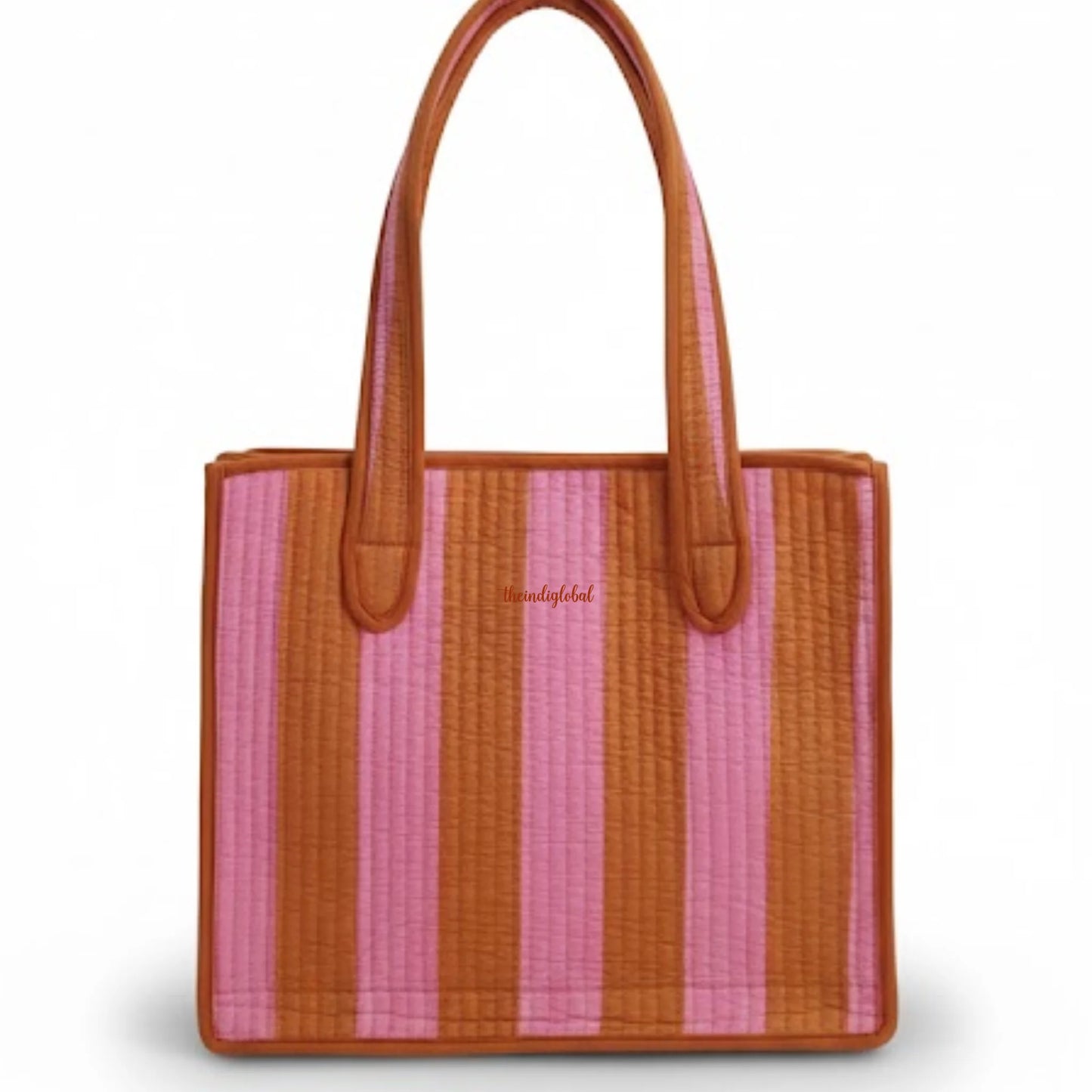 Mini Tote Bag with Zip & Bottle Holder Rosewood Stripe