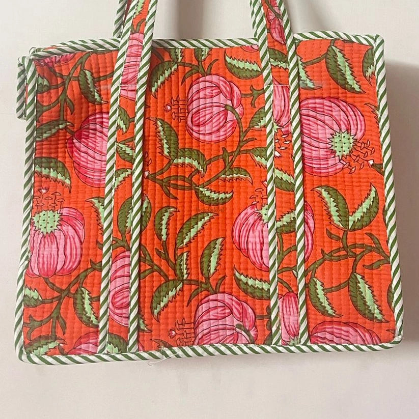 Mini Tote Bag with Zip Orange