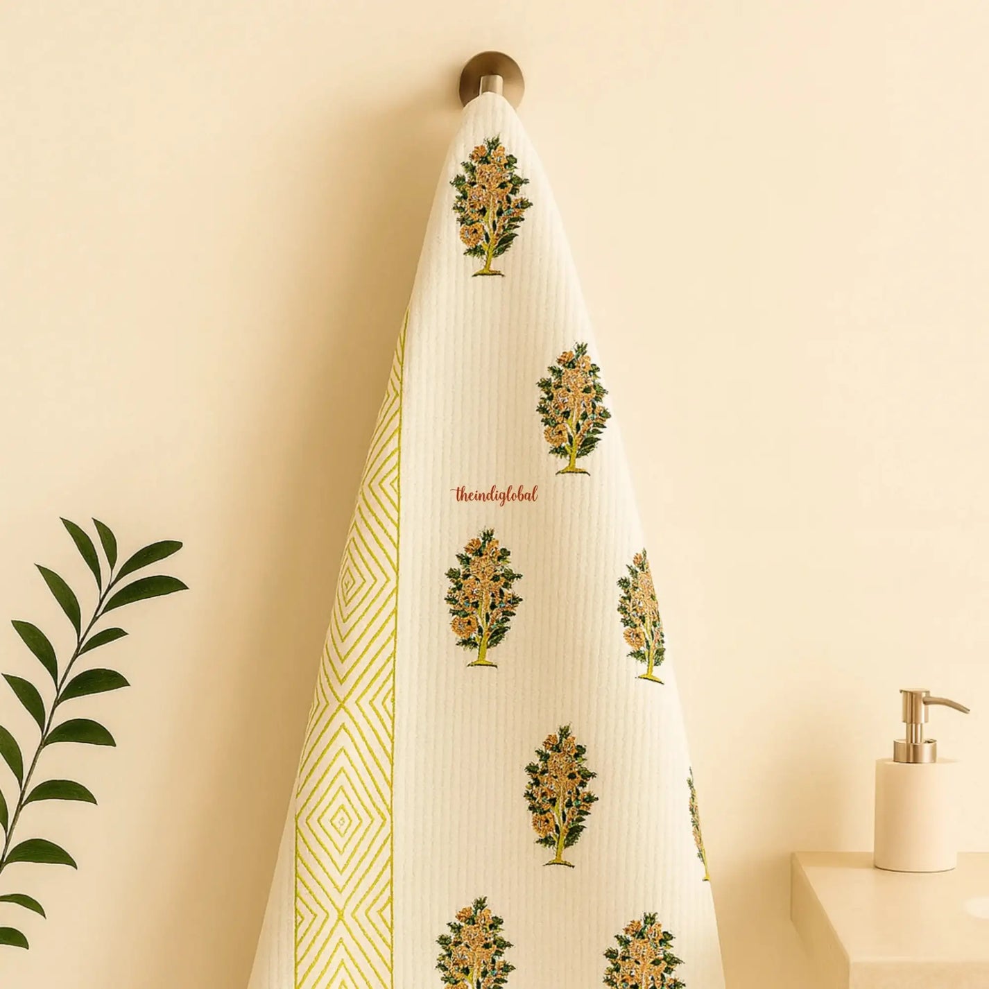 Mughal-Buta-Handblock-Waffle-Cotton-Body-Towel-1