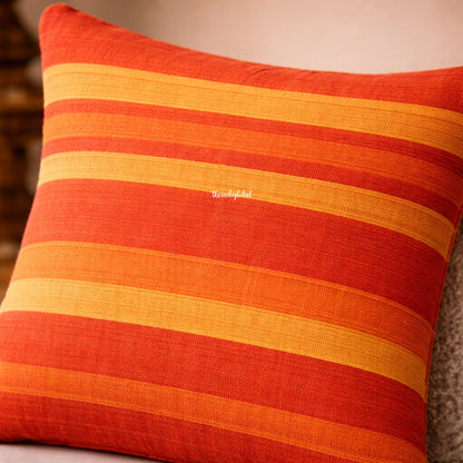Orange Handloom Cotton Cushion Cover