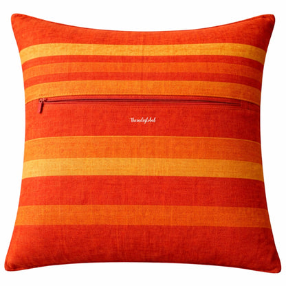 Orange Handloom Cotton Cushion Cover