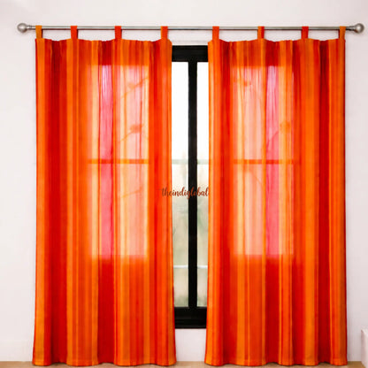 Orange Handloom Cotton Curtains 1