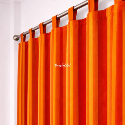 Orange Handloom Cotton Curtains 2