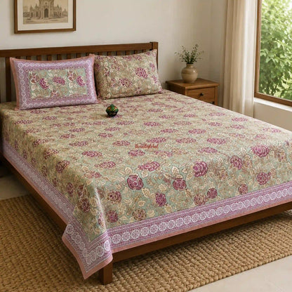 Pastel_Rose_Hand_Block_Print_Cotton_Bedsheet_with_Two_Pillow_Covers