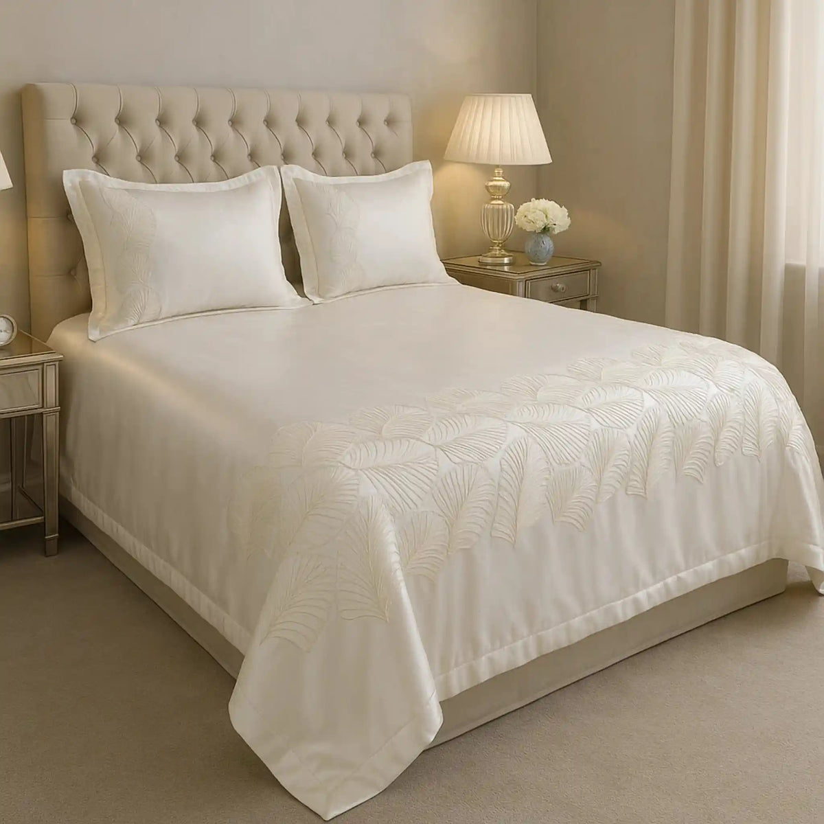 Premium-Ultra-soft-hand-embroidery-cotton-bedsheet-Golden-Color-2