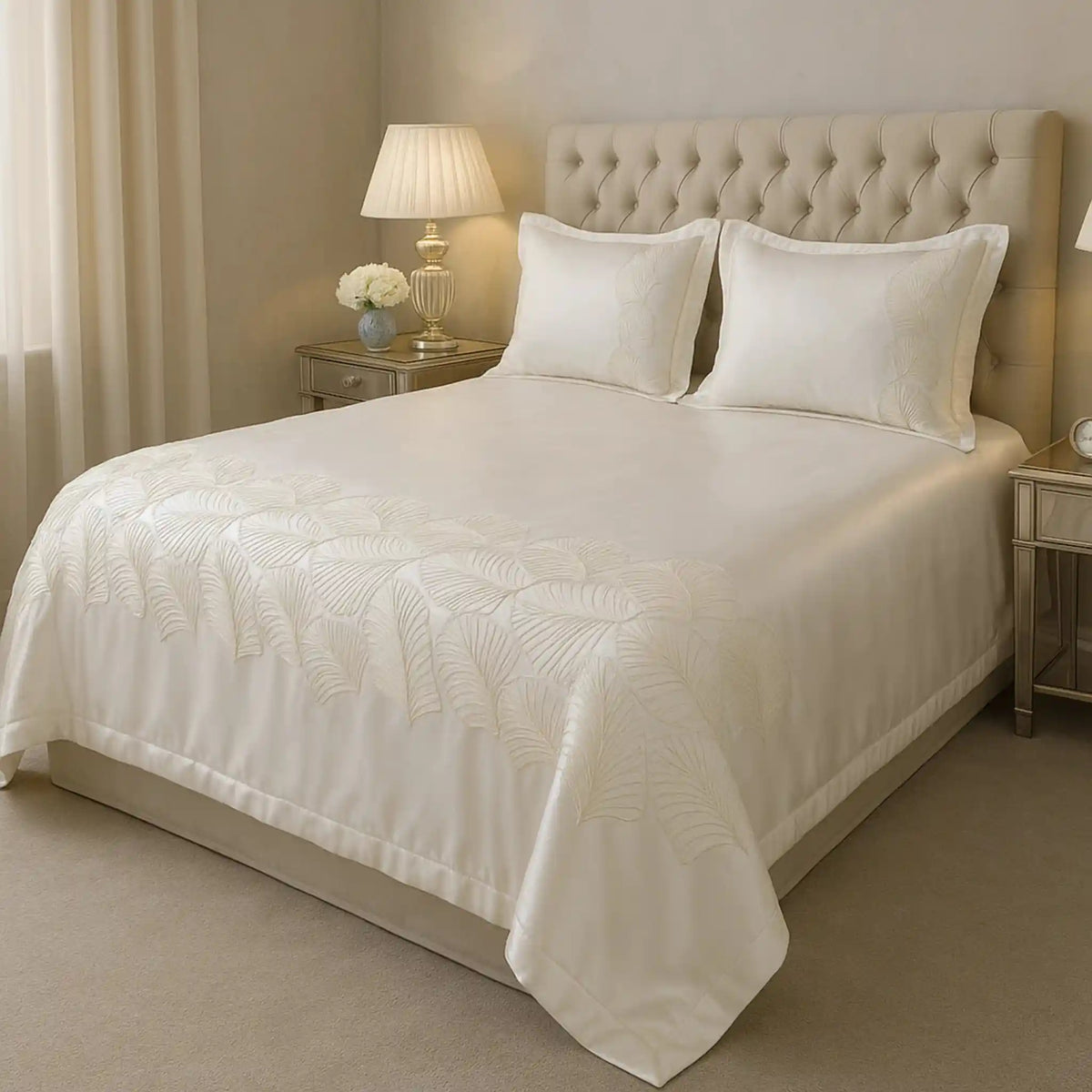 Premium-Ultra-soft-hand-embroidery-cotton-bedsheet-Golden-Color-3