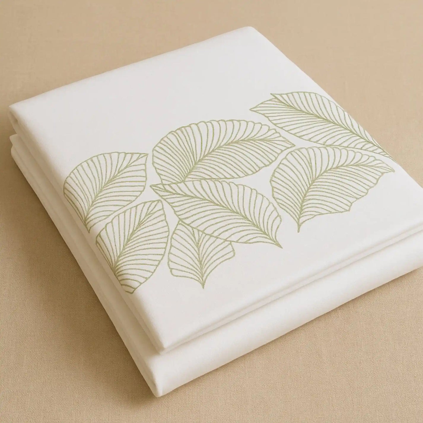 Premium-Ultra-soft-hand-embroidery-cotton-bedsheet-Green-Color-4