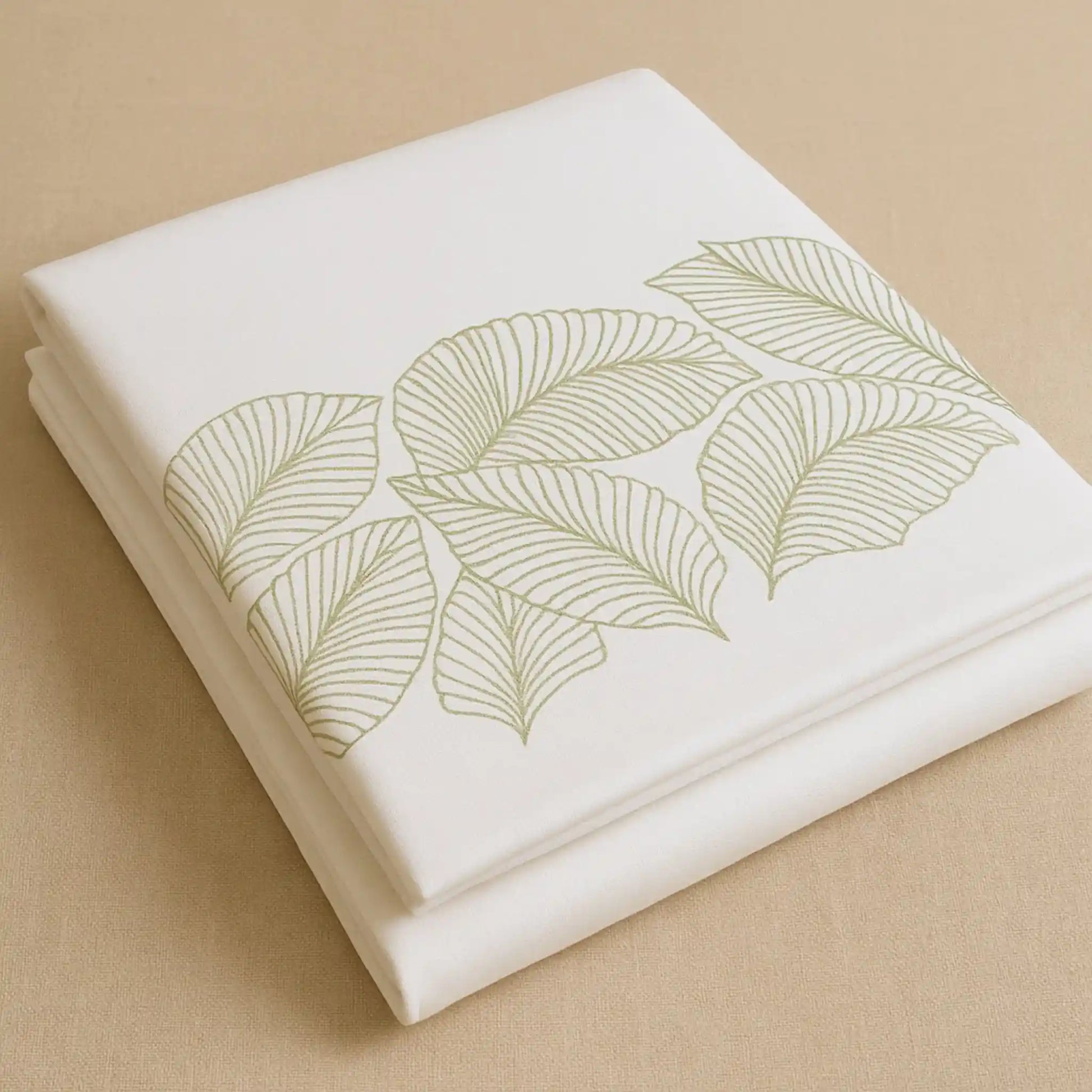 Premium-Ultra-soft-hand-embroidery-cotton-bedsheet-Green-Color-4