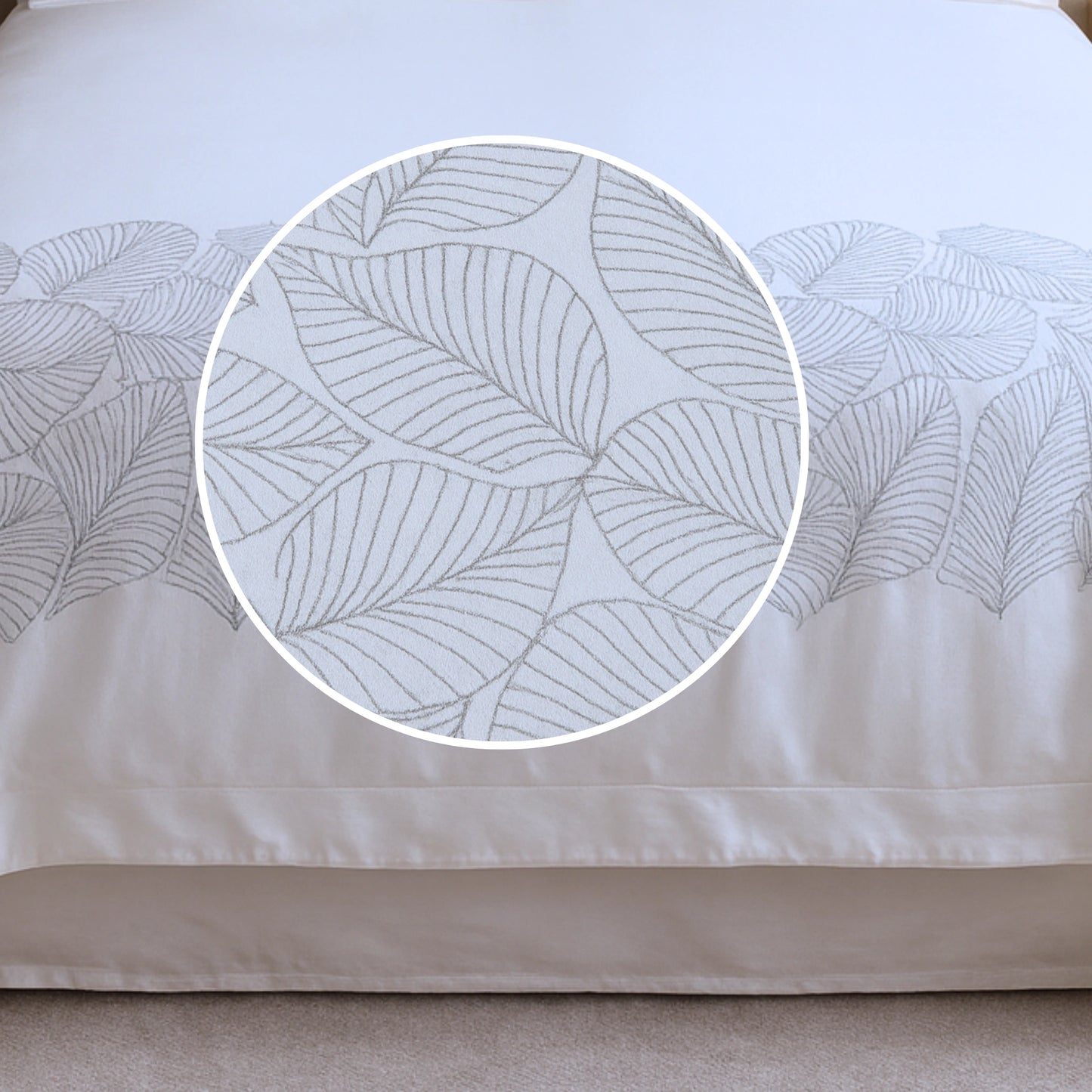 Grey Ultra Soft Hand-Embroidery cotton bedsheet
