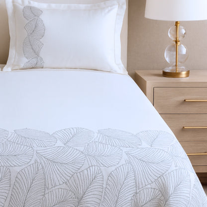 Grey Ultra Soft Hand-Embroidery cotton bedsheet