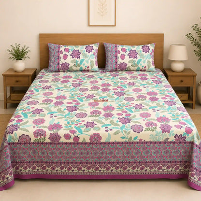 Purple_Hand_Block_Print_Cotton_Bedsheet_with_Two_Pillow_Covers