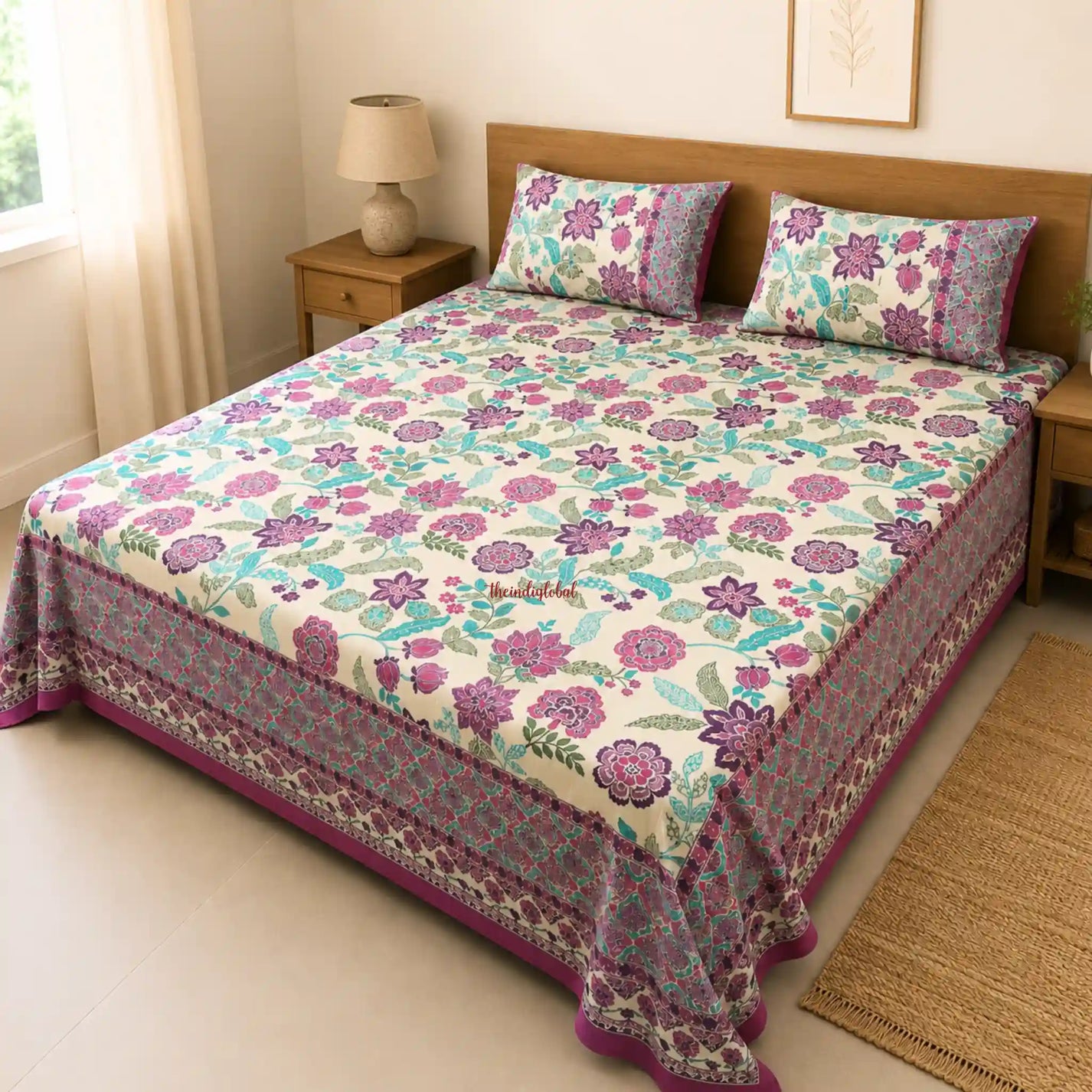 Purple_Hand_Block_Print_Cotton_Bedsheet_with_Two_Pillow_Covers2